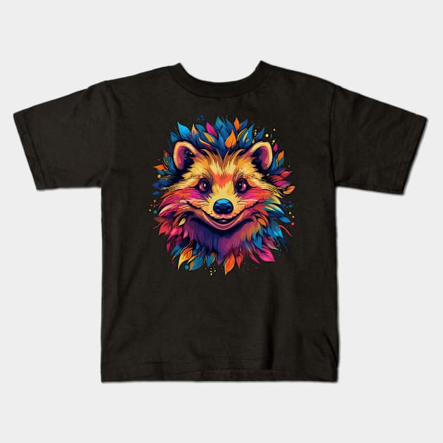 Hedgehog Smiling Kids T-Shirt by JH Mart